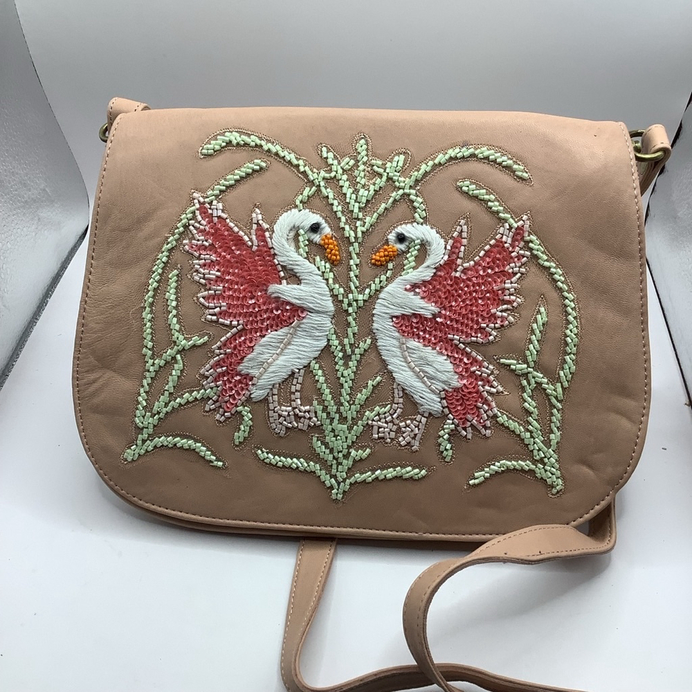 Raj L.A Women's Beige Crossbody Beaded Bag